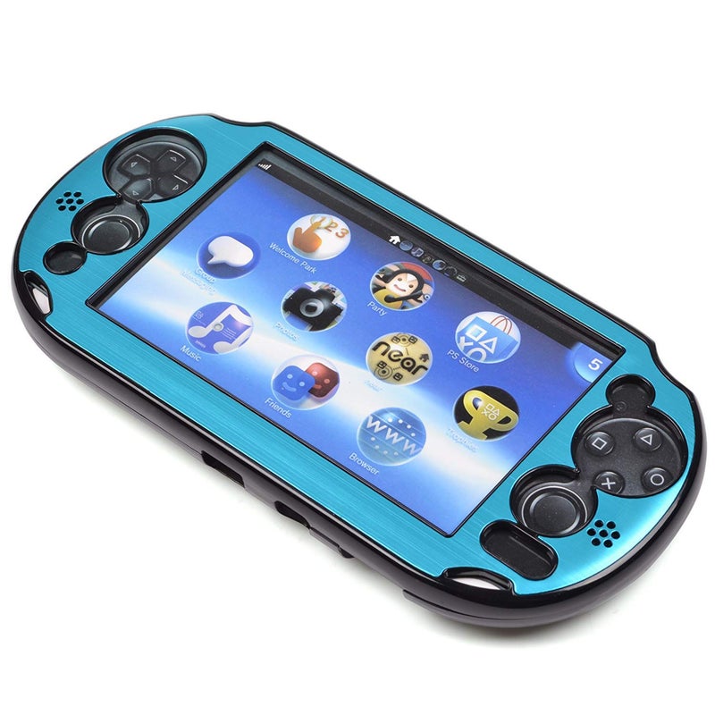 COSMOS غطاء صلب لحماية كوزموس مع لوحة وجه من الألمنيوم متوافق مع PS VITA 2000، يناسب زر الدائرة وزر الاختيار فقط (ليس لسلسلة Vita 1000)، أزرق فاتح - Image 4